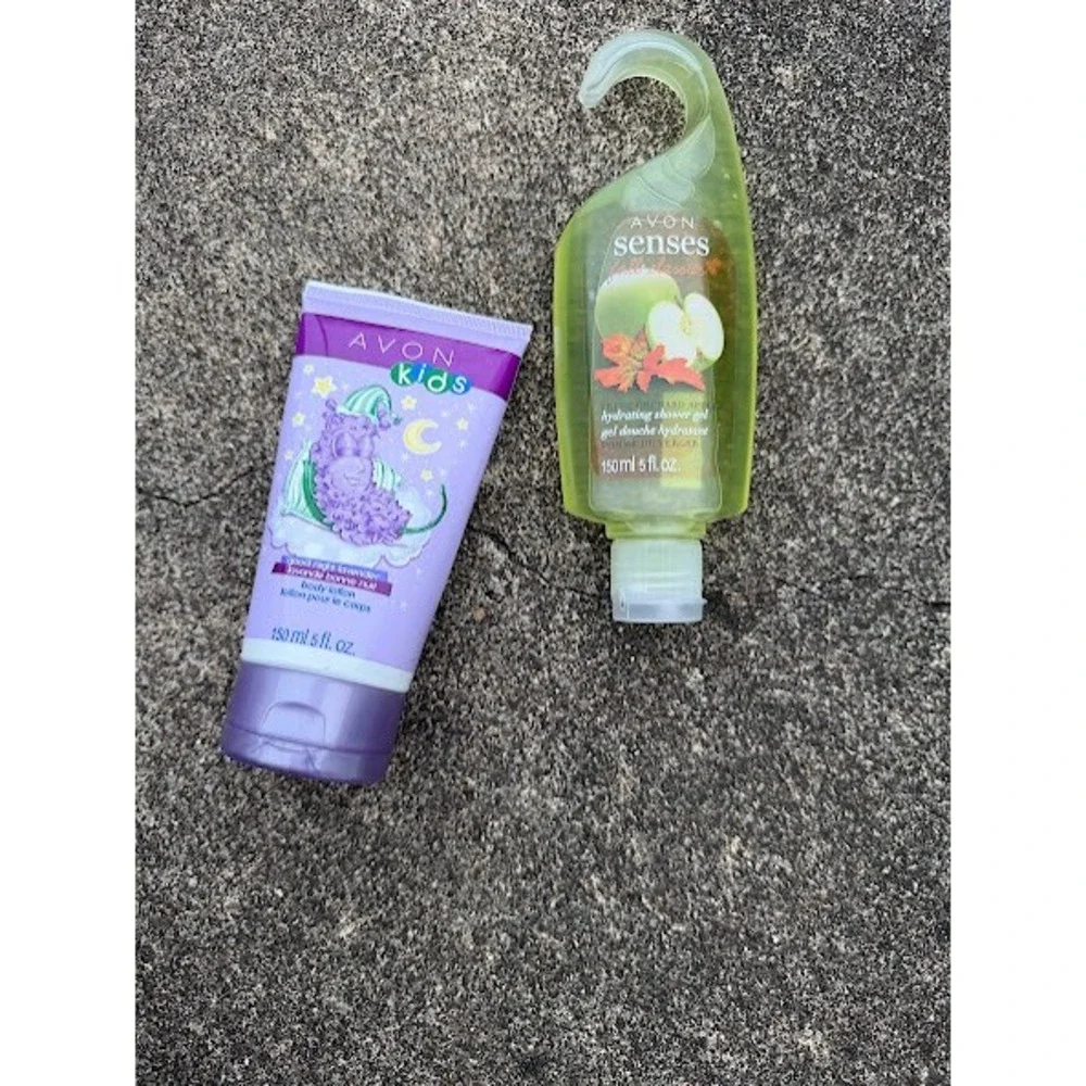 Avon Kids Lavender Body Lotion & Senses Fresh Orchard Apple Shower Gel Set 5oz